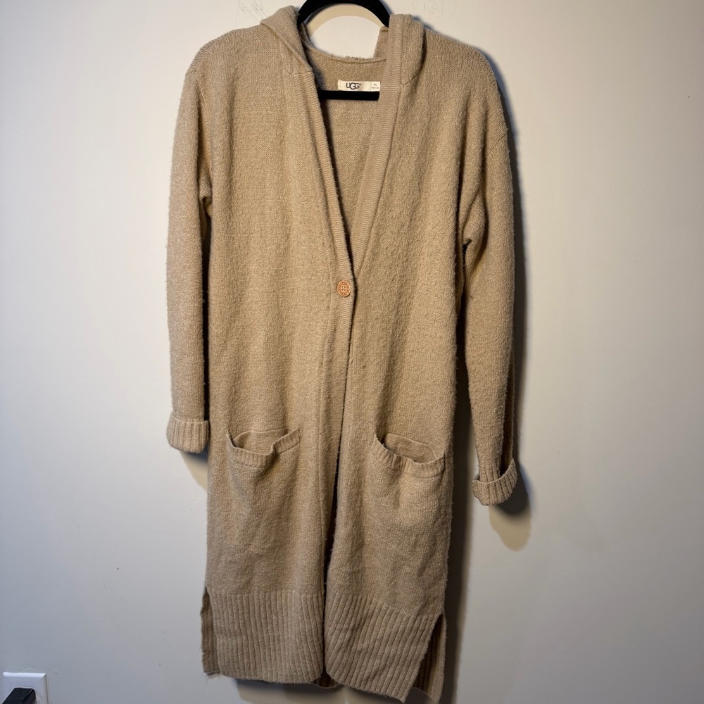 UGG Beige Open-Front Cardigan